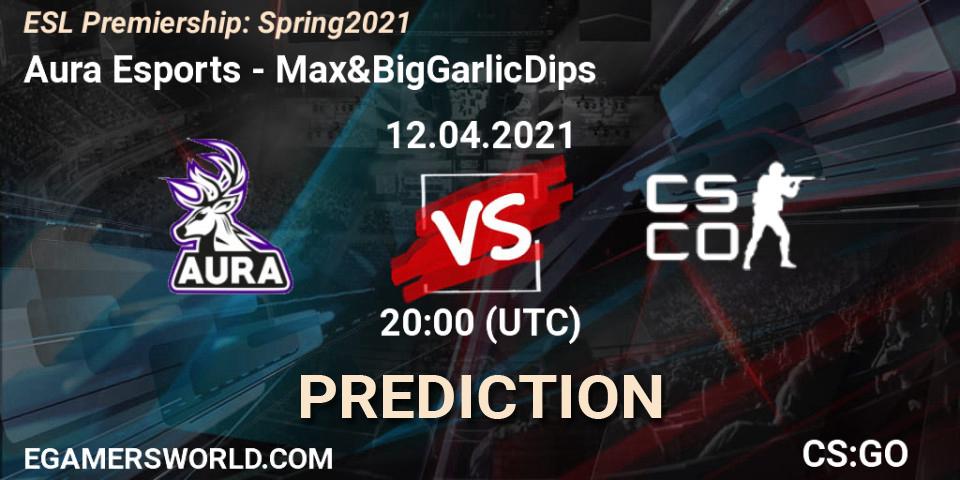 Prognoza Aura Esports - Max&BigGarlicDips. 12.04.2021 at 19:00, Counter-Strike (CS2), ESL Premiership: Spring 2021