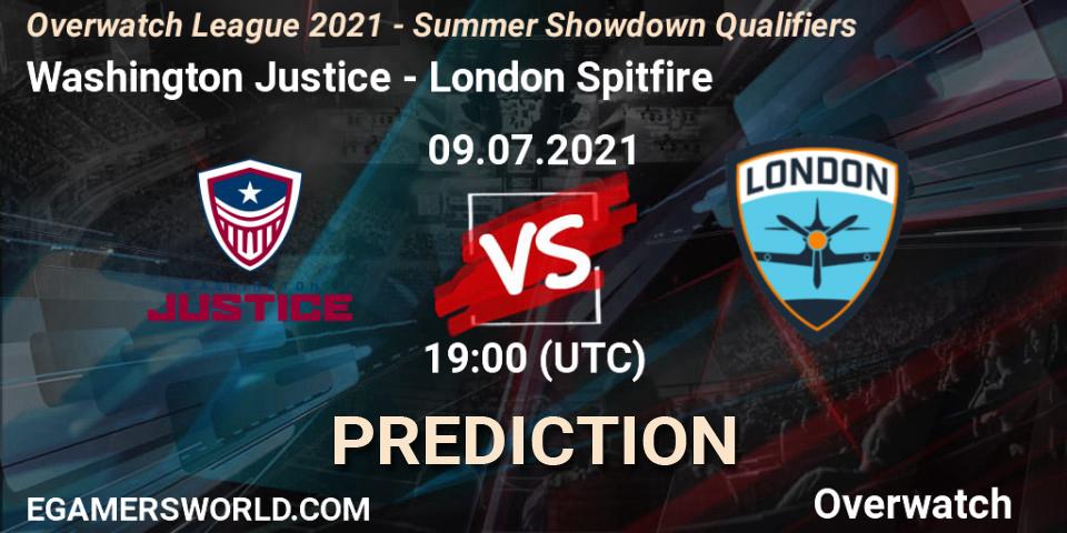 Prognoza Washington Justice - London Spitfire. 09.07.2021 at 19:00, Overwatch, Overwatch League 2021 - Summer Showdown Qualifiers