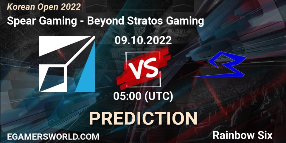 Prognoza Spear Gaming - Beyond Stratos Gaming. 09.10.2022 at 05:00, Rainbow Six, Korean Open 2022