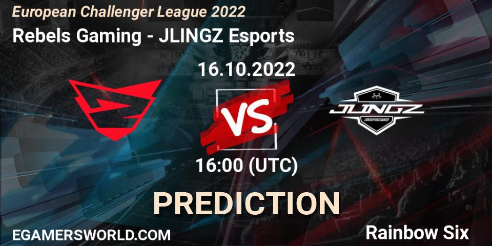 Prognoza Rebels Gaming - JLINGZ Esports. 21.10.2022 at 16:00, Rainbow Six, European Challenger League 2022