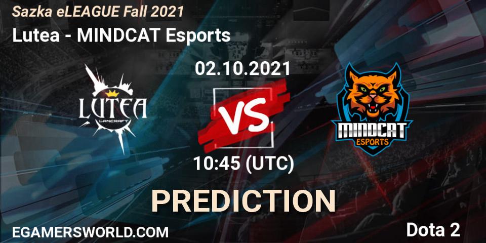 Prognoza Lutea - MINDCAT Esports. 02.10.2021 at 10:45, Dota 2, Sazka eLEAGUE Fall 2021