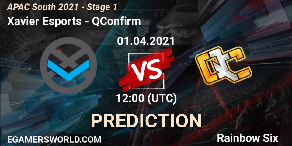 Prognoza Xavier Esports - QConfirm. 01.04.2021 at 12:00, Rainbow Six, APAC South 2021 - Stage 1