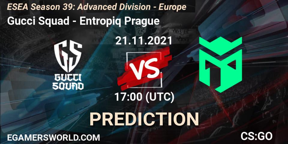 Prognoza Gucci Squad - Entropiq Prague. 21.11.2021 at 17:00, Counter-Strike (CS2), ESEA Season 39: Advanced Division - Europe