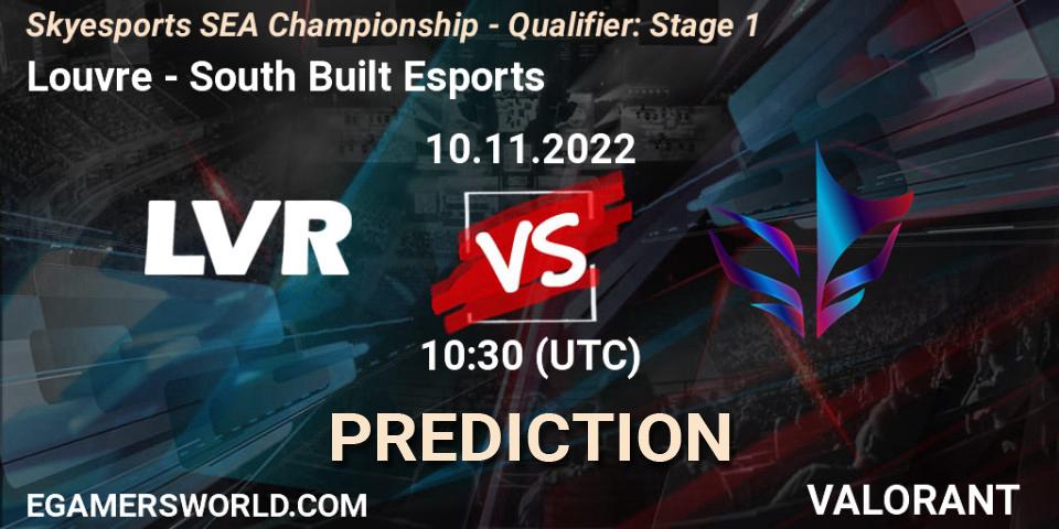 Prognoza Louvre - South Built Esports. 10.11.2022 at 10:30, VALORANT, Skyesports SEA Championship - Qualifier: Stage 1