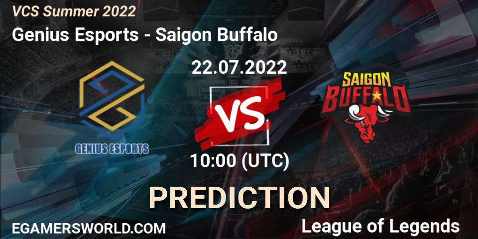 Prognoza Genius Esports - Saigon Buffalo. 22.07.2022 at 10:00, LoL, VCS Summer 2022