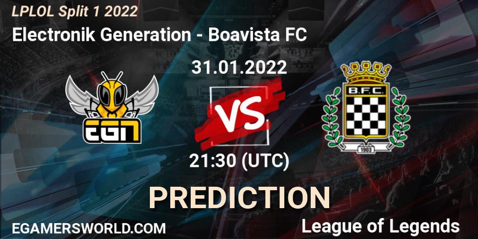 Prognoza Electronik Generation - Boavista FC. 31.01.2022 at 21:10, LoL, LPLOL Split 1 2022