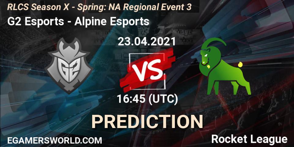 Prognoza G2 Esports - Alpine Esports. 23.04.2021 at 16:45, Rocket League, RLCS Season X - Spring: NA Regional Event 3