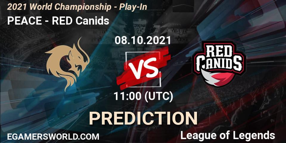 Prognoza PEACE - RED Canids. 08.10.2021 at 16:10, LoL, 2021 World Championship - Play-In