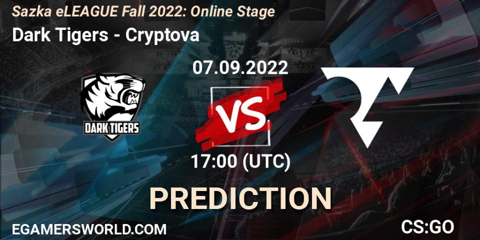 Prognoza Dark Tigers - Cryptova. 07.09.2022 at 17:00, Counter-Strike (CS2), Sazka eLEAGUE Fall 2022: Online Stage