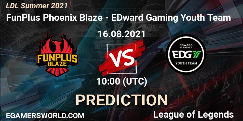 Prognoza FunPlus Phoenix Blaze - EDward Gaming Youth Team. 16.08.2021 at 10:40, LoL, LDL Summer 2021