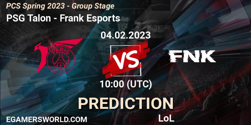 Prognoza PSG Talon - Frank Esports. 04.02.23, LoL, PCS Spring 2023 - Group Stage