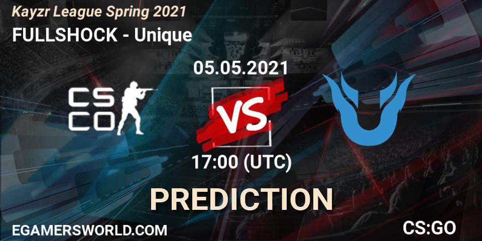 Prognoza FULLSHOCK - Unique. 05.05.2021 at 17:00, Counter-Strike (CS2), Kayzr League Spring 2021