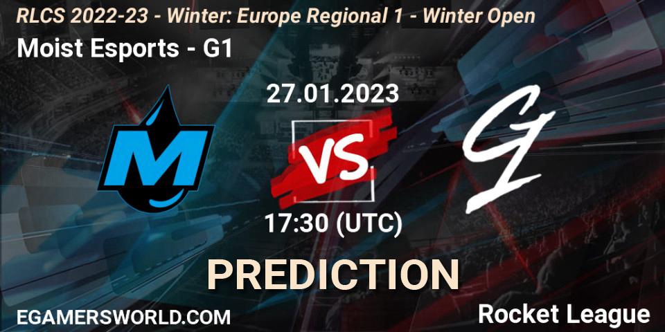 Prognoza Moist Esports - G1. 27.01.2023 at 17:30, Rocket League, RLCS 2022-23 - Winter: Europe Regional 1 - Winter Open