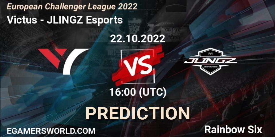 Prognoza Victus - JLINGZ Esports. 22.10.2022 at 16:00, Rainbow Six, European Challenger League 2022