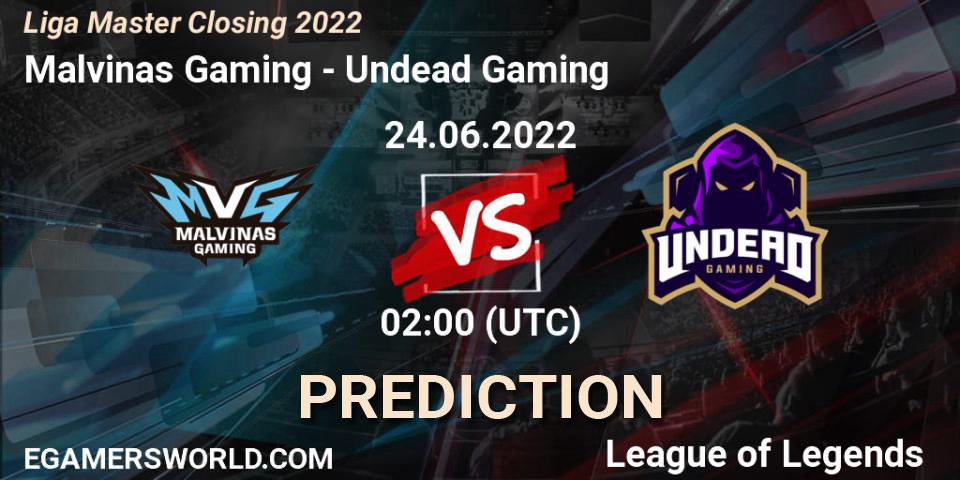 Prognoza Malvinas Gaming - Undead Gaming. 24.06.22, LoL, Liga Master Closing 2022