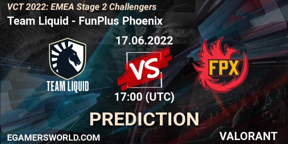 Prognoza Team Liquid - FunPlus Phoenix. 17.06.2022 at 16:45, VALORANT, VCT 2022: EMEA Stage 2 Challengers