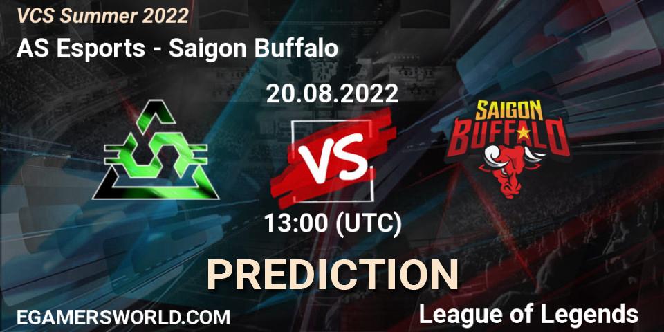 Prognoza AS Esports - Saigon Buffalo. 20.08.2022 at 12:00, LoL, VCS Summer 2022