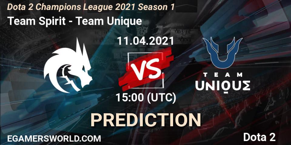 Prognoza Team Spirit - Team Unique. 11.04.2021 at 13:55, Dota 2, Dota 2 Champions League 2021 Season 1