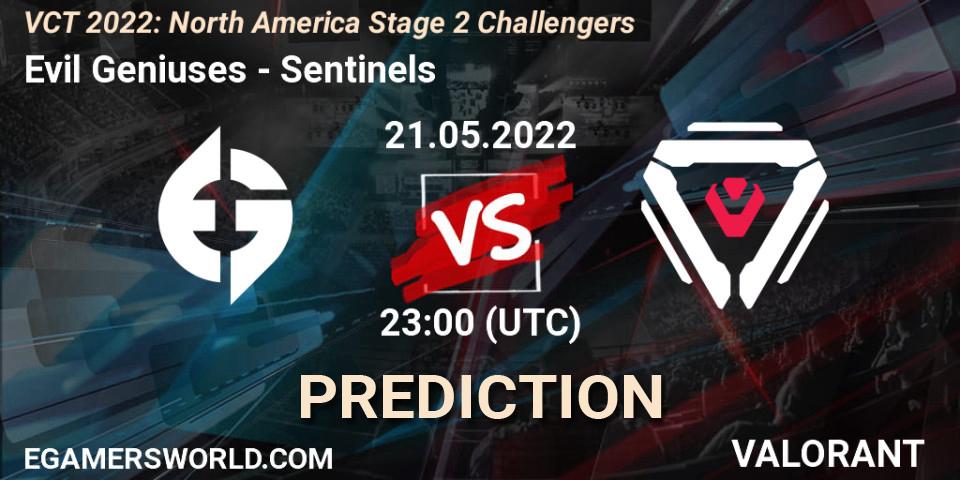 Prognoza Evil Geniuses - Sentinels. 21.05.2022 at 22:45, VALORANT, VCT 2022: North America Stage 2 Challengers
