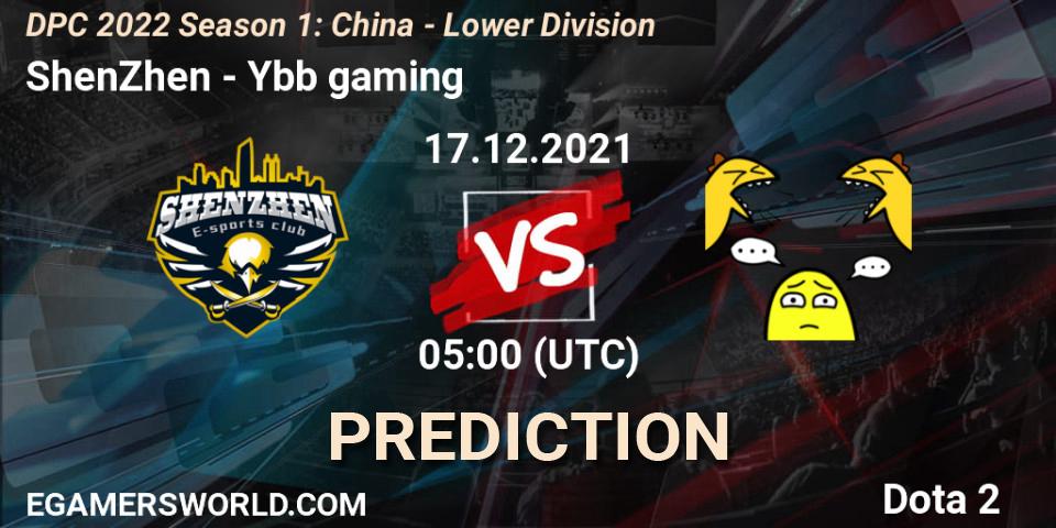 Prognoza ShenZhen - Ybb gaming. 17.12.2021 at 04:56, Dota 2, DPC 2022 Season 1: China - Lower Division