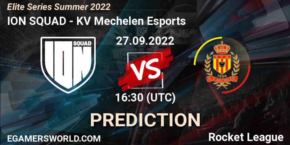 Prognoza ION SQUAD - KV Mechelen Esports. 27.09.2022 at 16:30, Rocket League, Elite Series Summer 2022