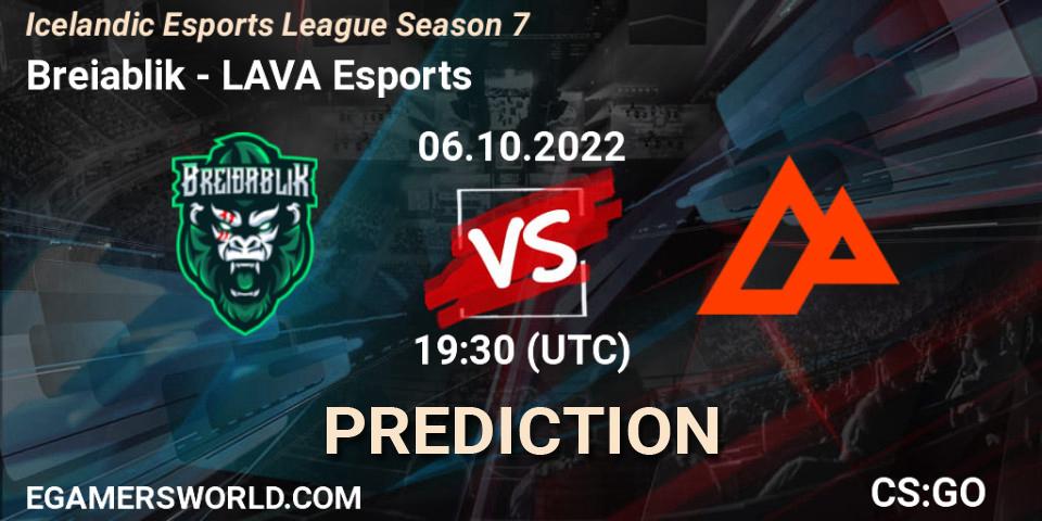 Prognoza Breiðablik - LAVA Esports. 06.10.2022 at 19:30, Counter-Strike (CS2), Icelandic Esports League Season 7