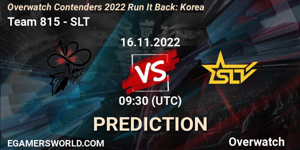 Prognoza Team 815 - SLT. 16.11.2022 at 10:20, Overwatch, Overwatch Contenders 2022 Run It Back: Korea