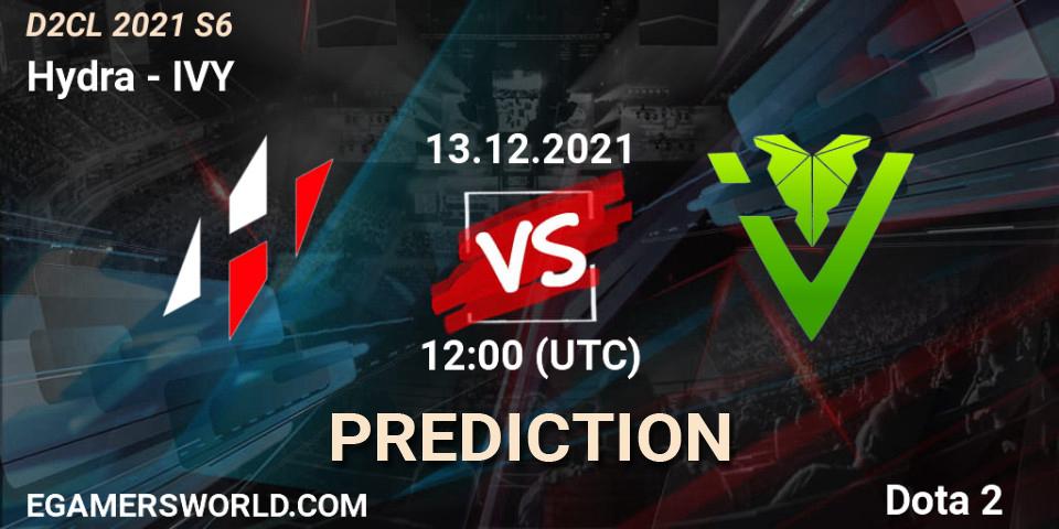 Prognoza Hydra - IVY. 13.12.2021 at 12:00, Dota 2, Dota 2 Champions League 2021 Season 6
