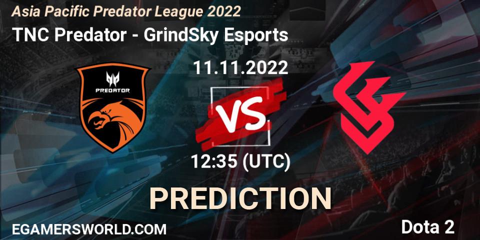 Prognoza TNC Predator - GrindSky Esports. 11.11.22, Dota 2, Asia Pacific Predator League 2022