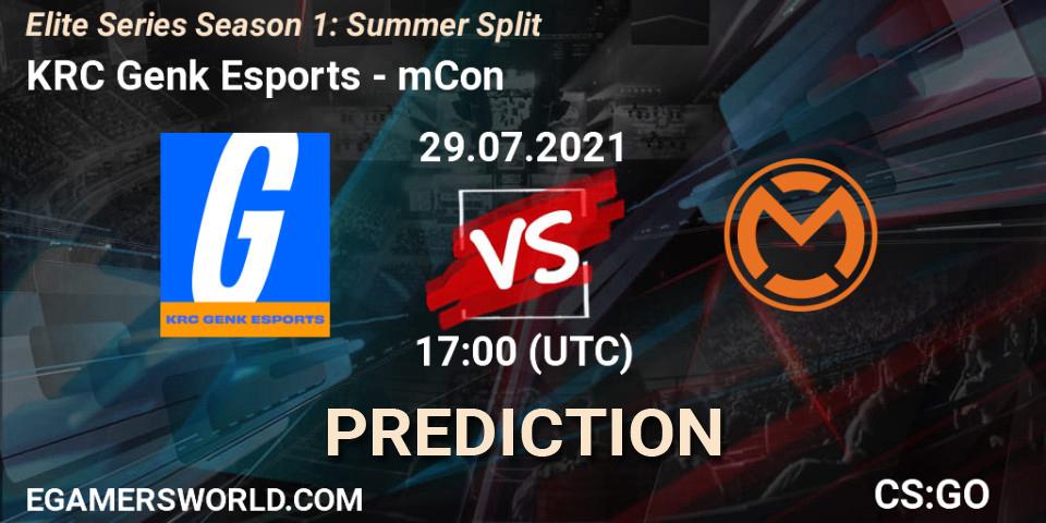 Prognoza KRC Genk Esports - mCon. 29.07.2021 at 17:00, Counter-Strike (CS2), Elite Series Season 1: Summer Split