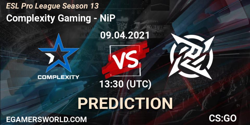 Prognoza Complexity Gaming - NiP. 09.04.2021 at 13:30, Counter-Strike (CS2), ESL Pro League Season 13