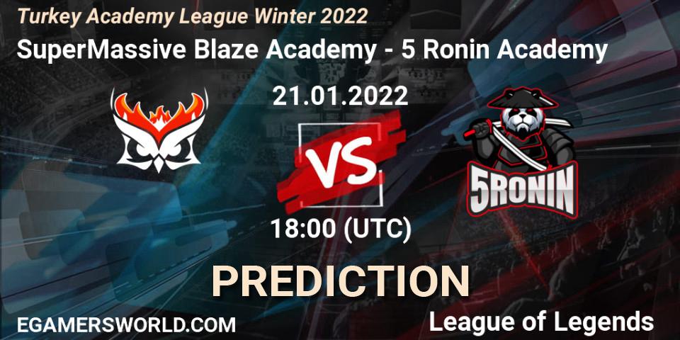 Prognoza SuperMassive Blaze Academy - 5 Ronin Academy. 21.01.2022 at 18:00, LoL, Turkey Academy League Winter 2022