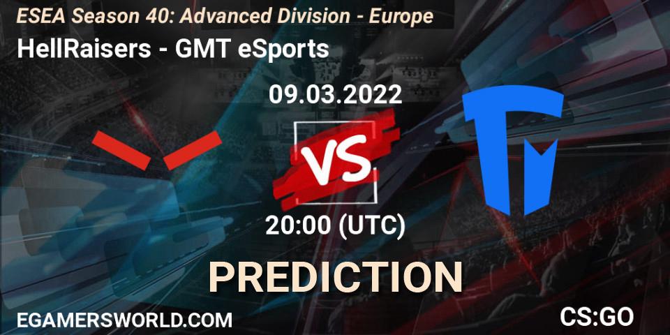 Prognoza HellRaisers - GMT eSports. 09.03.22, CS2 (CS:GO), ESEA Season 40: Advanced Division - Europe