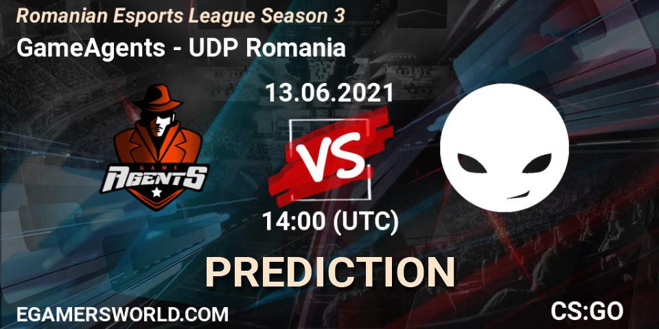 Prognoza GameAgents - UDP Romania. 13.06.2021 at 14:00, Counter-Strike (CS2), Romanian Esports League Season 3