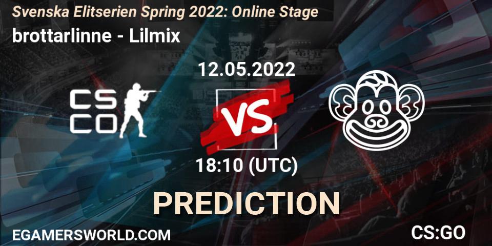 Prognoza brottarlinne - Lilmix. 12.05.2022 at 18:10, Counter-Strike (CS2), Svenska Elitserien Spring 2022: Online Stage