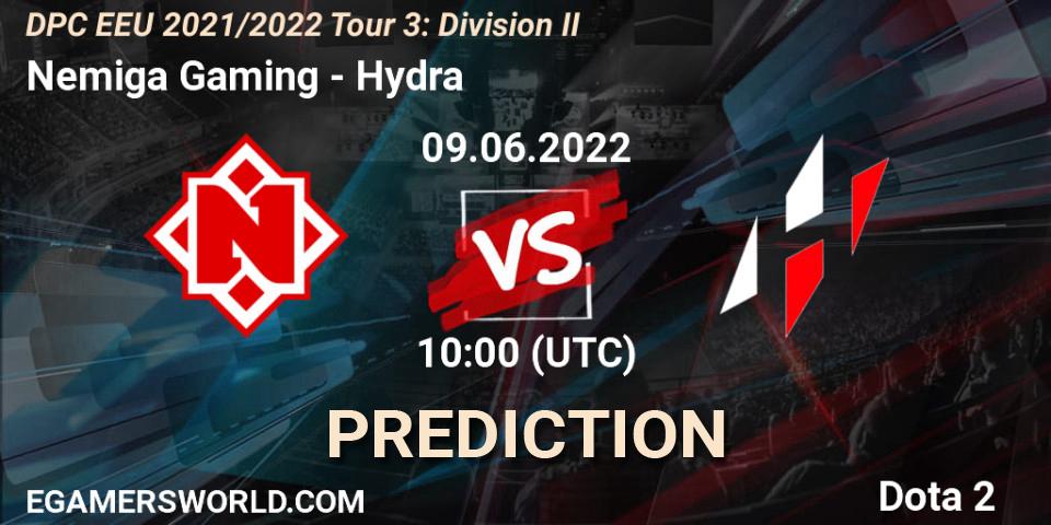 Prognoza Nemiga Gaming - Hydra. 09.06.2022 at 10:00, Dota 2, DPC EEU 2021/2022 Tour 3: Division II
