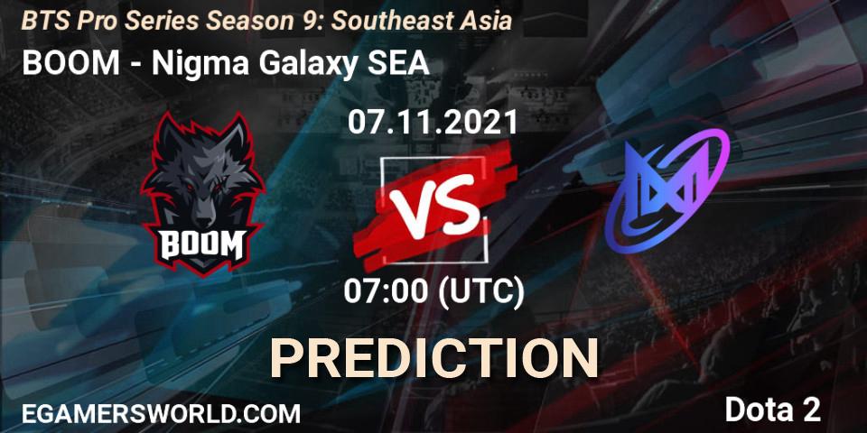 Prognoza BOOM - Nigma Galaxy SEA. 07.11.2021 at 07:00, Dota 2, BTS Pro Series Season 9: Southeast Asia