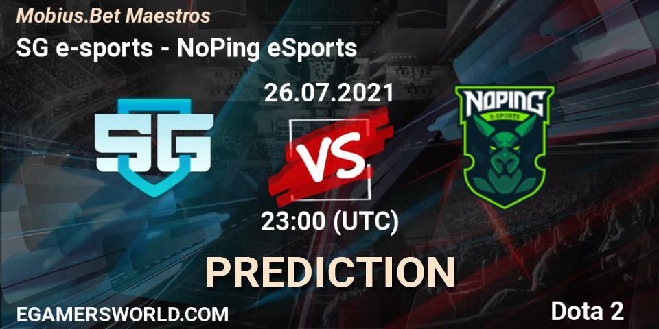 Prognoza SG e-sports - NoPing eSports. 27.07.2021 at 00:23, Dota 2, Mobius.Bet Maestros