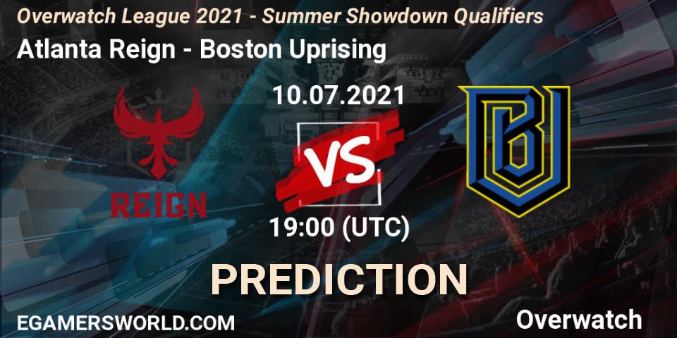 Prognoza Atlanta Reign - Boston Uprising. 10.07.2021 at 19:00, Overwatch, Overwatch League 2021 - Summer Showdown Qualifiers
