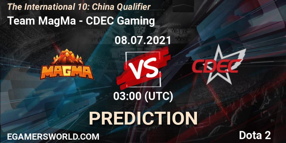 Prognoza Team MagMa - CDEC Gaming. 08.07.2021 at 03:00, Dota 2, The International 10: China Qualifier