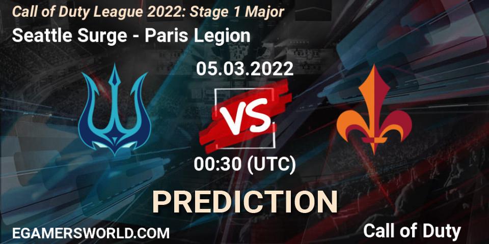 Prognoza Seattle Surge - Paris Legion. 05.03.2022 at 00:30, Call of Duty, Call of Duty League 2022: Stage 1 Major