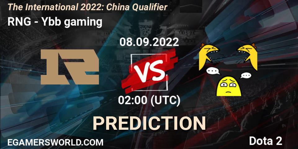 Prognoza RNG - Ybb gaming. 08.09.2022 at 02:07, Dota 2, The International 2022: China Qualifier