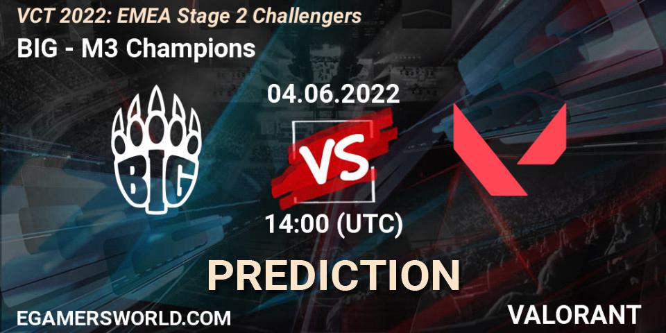 Prognoza BIG - M3 Champions. 04.06.2022 at 14:05, VALORANT, VCT 2022: EMEA Stage 2 Challengers