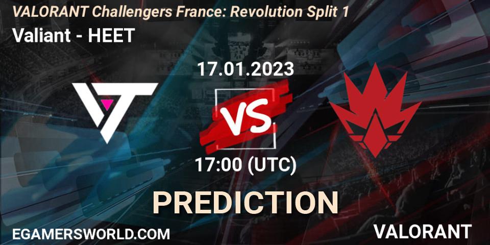 Prognoza Valiant - HEET. 17.01.2023 at 17:00, VALORANT, VALORANT Challengers 2023 France: Revolution Split 1