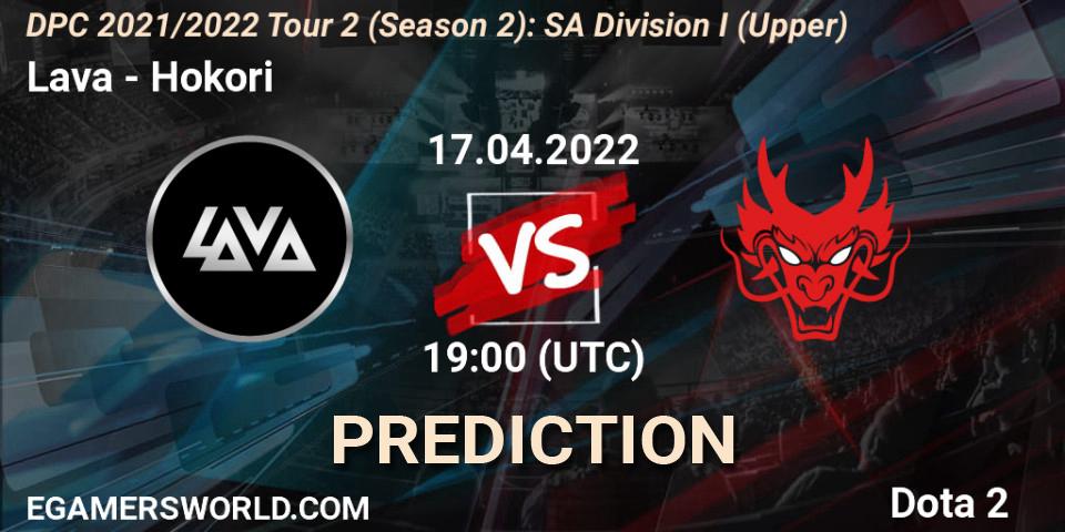 Prognoza Lava - Hokori. 17.04.2022 at 19:03, Dota 2, DPC 2021/2022 Tour 2 (Season 2): SA Division I (Upper)