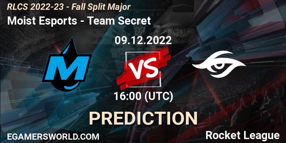 Prognoza Moist Esports - Team Secret. 09.12.22, Rocket League, RLCS 2022-23 - Fall Split Major