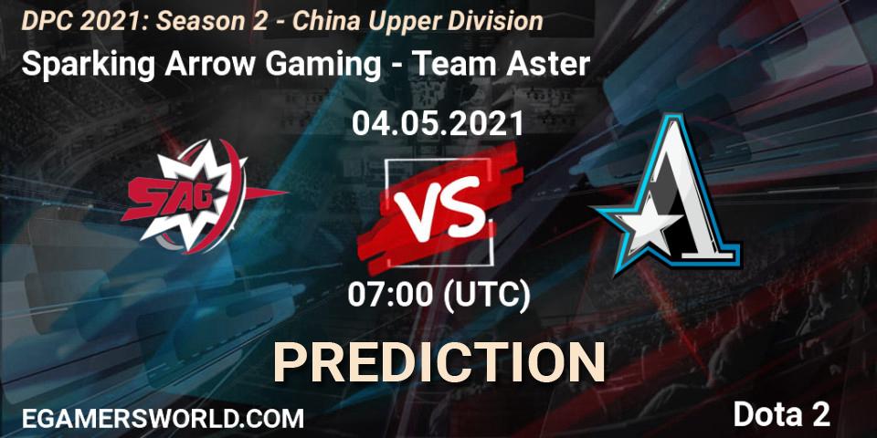Prognoza Sparking Arrow Gaming - Team Aster. 04.05.2021 at 06:56, Dota 2, DPC 2021: Season 2 - China Upper Division