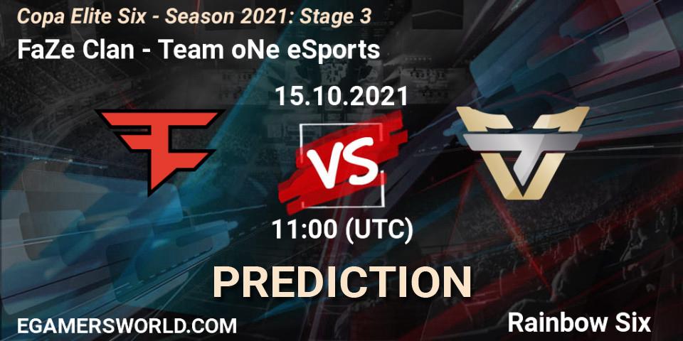 Prognoza FaZe Clan - Team oNe eSports. 14.10.2021 at 16:00, Rainbow Six, Copa Elite Six - Season 2021: Stage 3