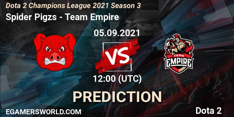 Prognoza Spider Pigzs - Team Empire. 05.09.2021 at 12:00, Dota 2, Dota 2 Champions League 2021 Season 3