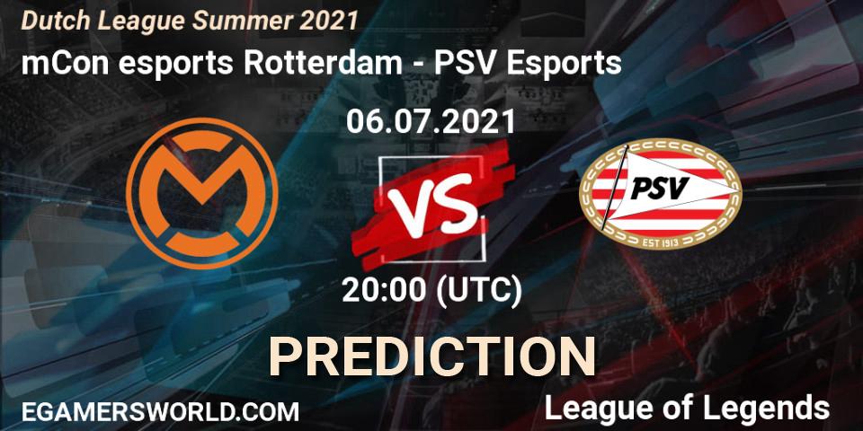 Prognoza mCon esports Rotterdam - PSV Esports. 06.07.2021 at 20:00, LoL, Dutch League Summer 2021